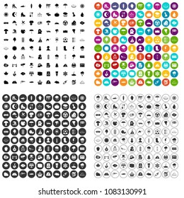 100 weather condition icons set vector in 4 variant for any web design isolated on white