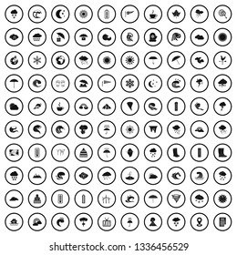 100 weather icons set in simple style for any design vector illustration