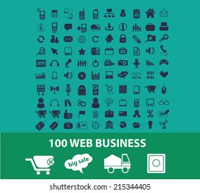 100 iconos de negocios web, vector 