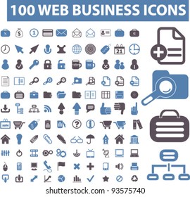 conjunto de 100 ícones de negócios da web, vetor