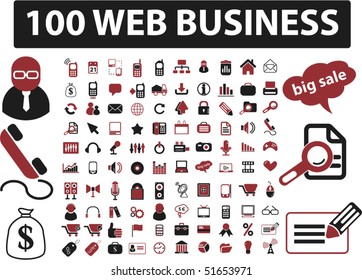100 anuncios de negocios en la web. vector