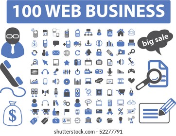 100 anuncios de negocios en la web. vector