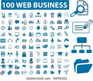 100 Web-Geschäftszeichen. Vektorgrafik