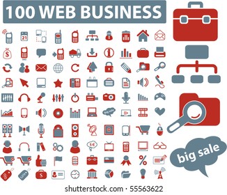 100 anuncios de negocios en la web. vector