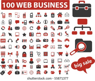 100 anuncios de negocios en la web. vector