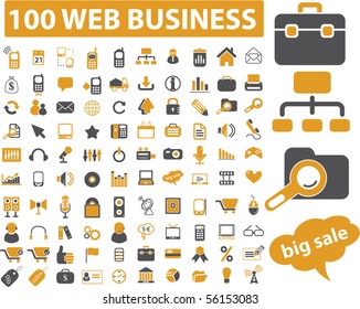 100 Web-Geschäftszeichen. Vektorgrafik