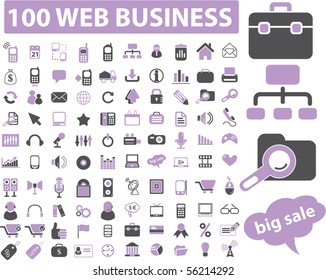 100 web business signs. vector