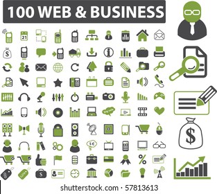 100 web & business signs. vector