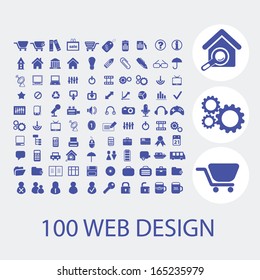 100 iconos de diseño web, vector