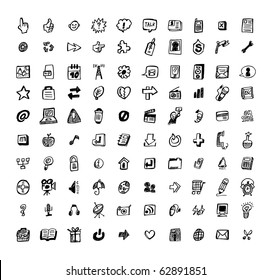 100 web doodle icon