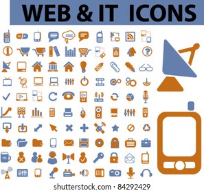 100 web & icons, signs, vector illustrations