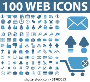 100 web icons, vector