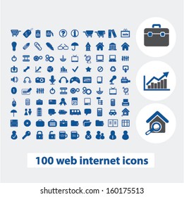 Juego de 100 iconos de Internet web, vector