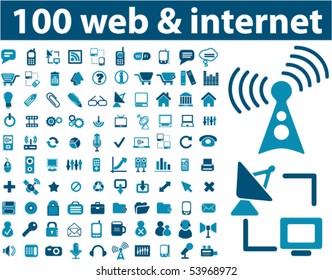 100 web & internet signs. vector