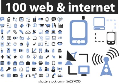100 anuncios web e internet. vector