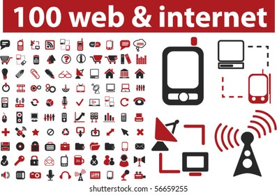 100 web & internet signs. vector