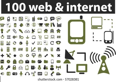 100 web & internet signs. vector