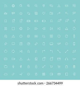 100 web minimal line icons