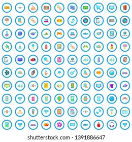 100 web and mobile icons set in cartoon style for any design vector illustration