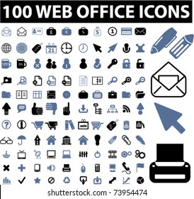 100 web office icons, vector