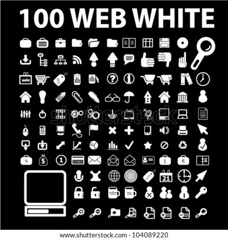 100 web white icons set, vector
