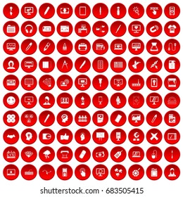 100 webdesign icons set red