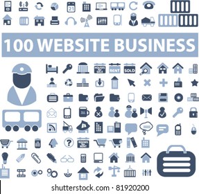100 website business icons, signs, vector illustrations