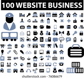 100 website business icons, vector