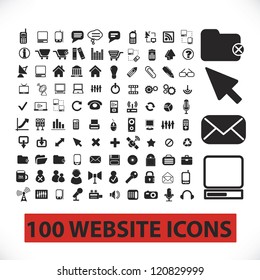 100 website icons set, vector