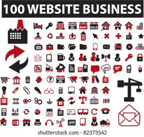 100 website icons, signs, vector illustrations