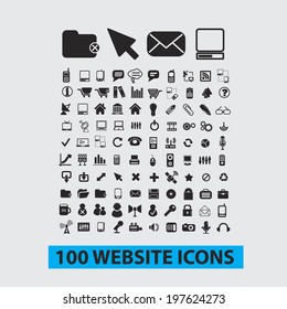 100 website internet icons, vector