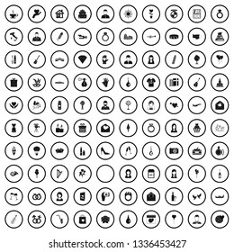 100 wedding icons set in simple style for any design vector illustration