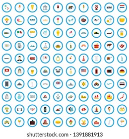 100 wedding tour icons set in flat style for any design vector illustration