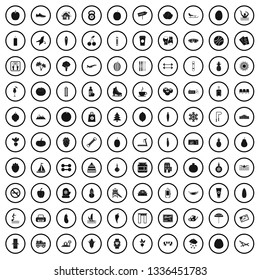 100 wellness icons set in simple style for any design vector illustration