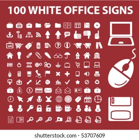100 carteles blancos de oficina. vector