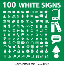100 signos universales blancos. vector