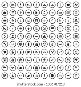 100 wine icons set in simple style for any design vector illustration