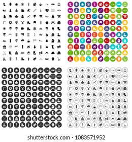 100 winter icons set vector in 4 variant for any web design isolated on white