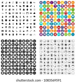 100 winter vacation icons set vector in 4 variant for any web design isolated on white