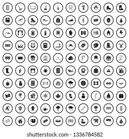 100 winter vacation icons set in simple style for any design vector illustration