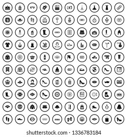 100 woman shopping icons set in simple style for any design vector illustration
