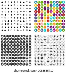 100 women health icons set vector in 4 variant for any web design isolated on white
