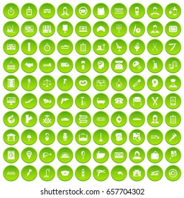 100 women health icons set green circle isolated on white background vector illustration