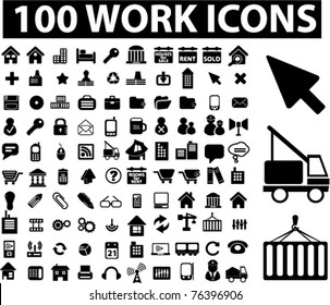 100 work icons, vector