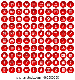 100 work space icons set red
