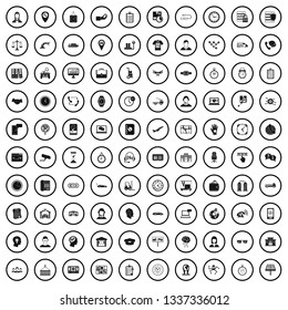 100 working hours icons set in simple style for any design vector illustration