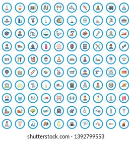 100 working professions icons set. Cartoon illustration of 100 working professions vector icons isolated on white background
