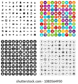 100 world tour icons set vector in 4 variant for any web design isolated on white