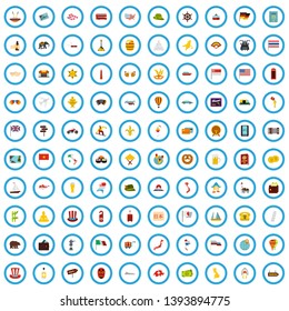 100 world tour icons set in flat style for any design vector illustration