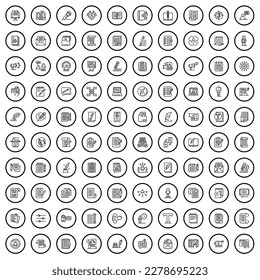 100 writer icons set. Outline illustration of 100 writer icons vector set isolated on white background
